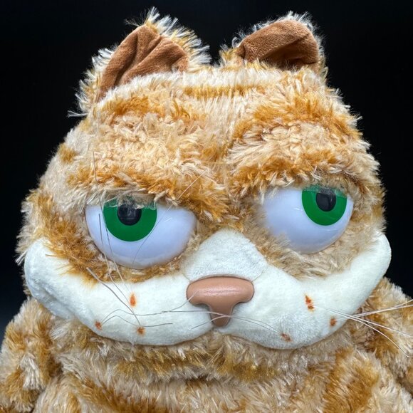 Kitty Cat Stuffed Animal Orange Tabby Striped Fei Mao Plush Toy Ugly Green Eyes - Picture 4 of 7